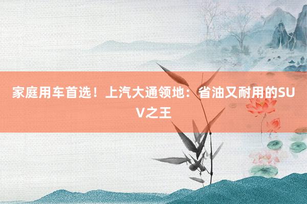 家庭用车首选！上汽大通领地：省油又耐用的SUV之王
