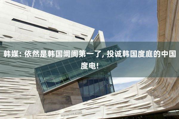 韩媒: 依然是韩国阛阓第一了, 投诚韩国度庭的中国度电!
