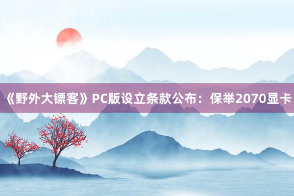 《野外大镖客》PC版设立条款公布：保举2070显卡