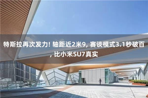 特斯拉再次发力! 轴距近2米9, 赛谈模式3.1秒破百, 比小米SU7真实