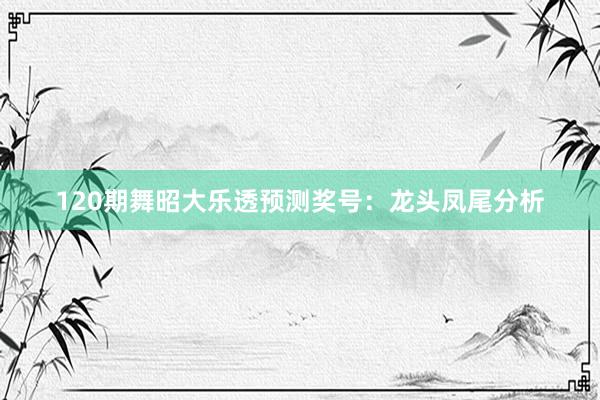 120期舞昭大乐透预测奖号：龙头凤尾分析