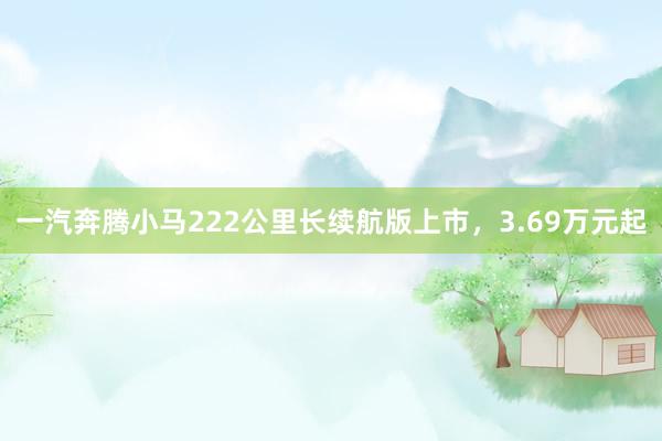 一汽奔腾小马222公里长续航版上市，3.69万元起