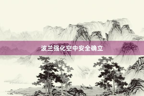 波兰强化空中安全确立