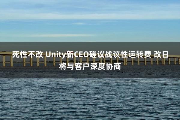 死性不改 Unity新CEO磋议战议性运转费 改日将与客户深度协商