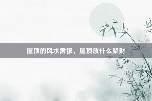 屋顶的风水肃穆，屋顶放什么聚财